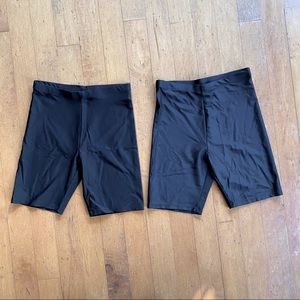 2 pair of black spandex bike shorts
